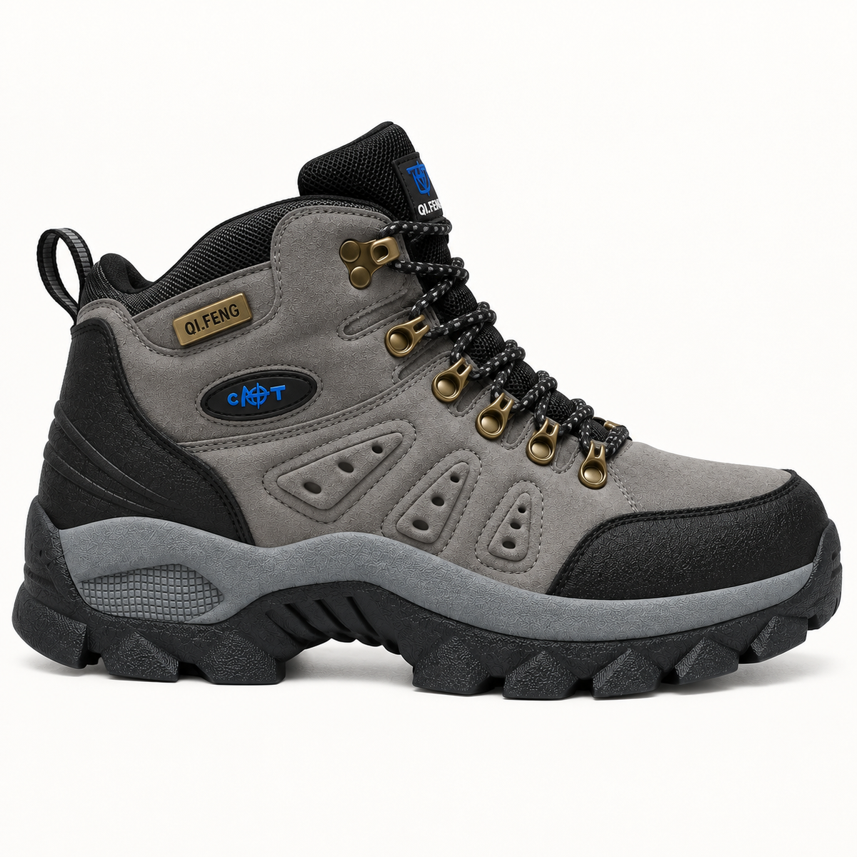 Chaussure randonnée homme cramponnable grise – profil latéral