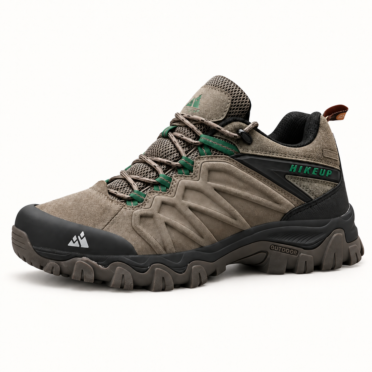 Chaussure randonnée souple homme marron vue de profil sur fond blanc chaud
