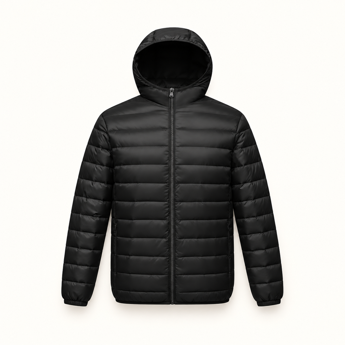 Doudoune haut de gamme homme noire – manches et poignets
