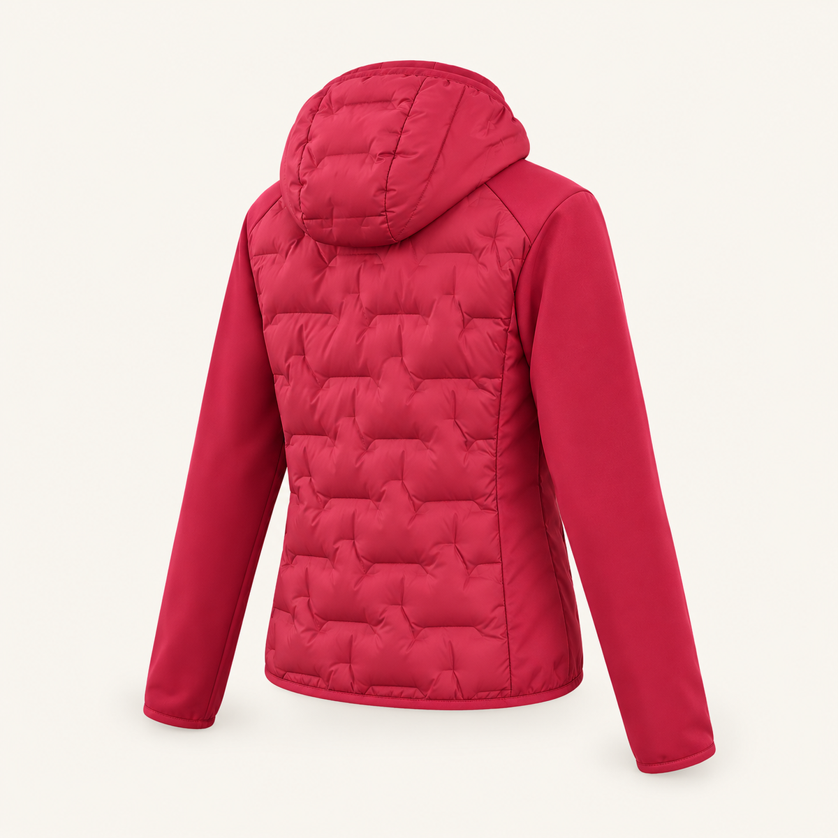Doudoune randonnée rouge femme – matelassage arrière