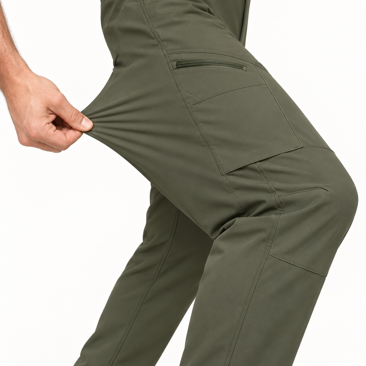 Pantalon randonnée anti moustique vert — tissu stretch