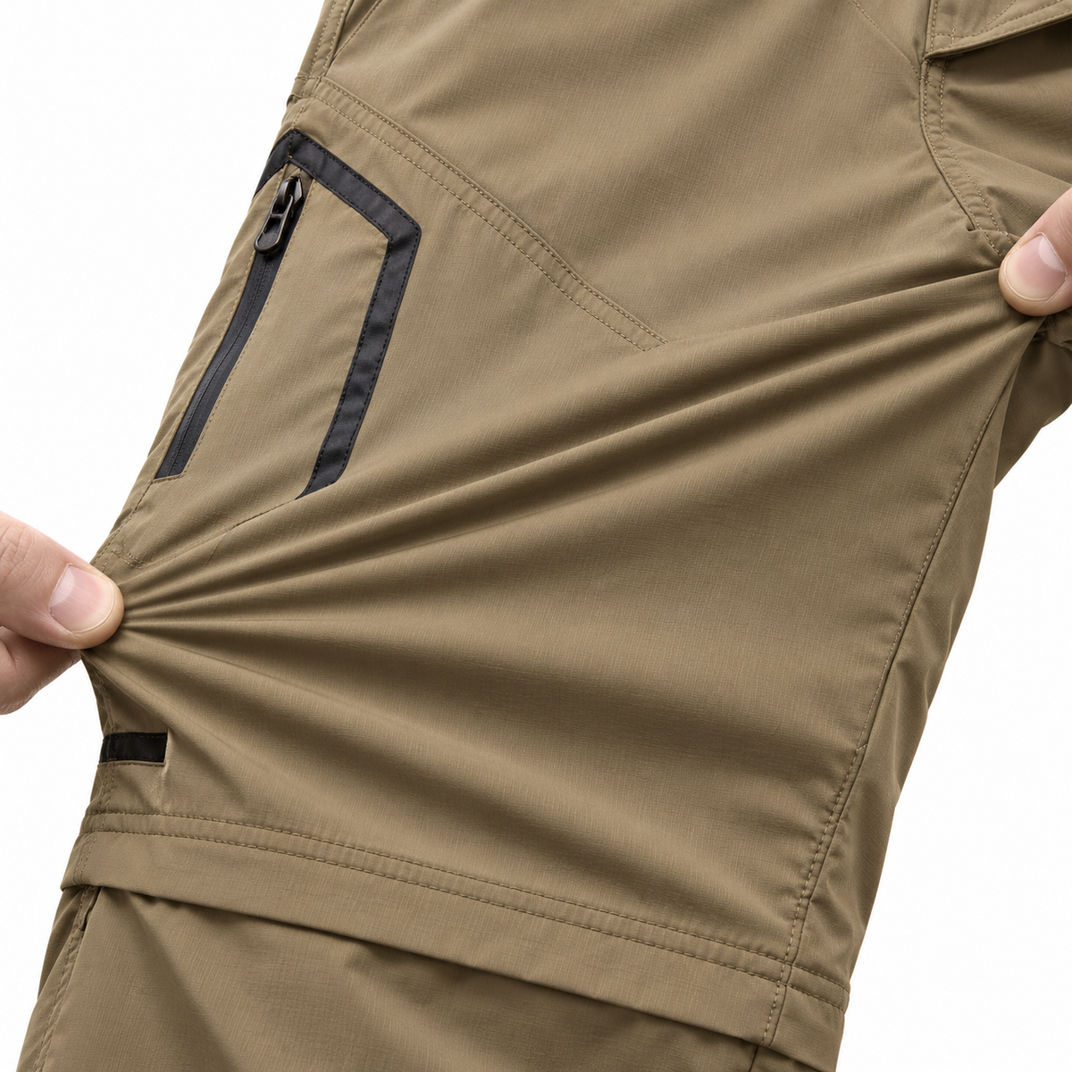 Matière souple du pantalon randonnée convertible homme