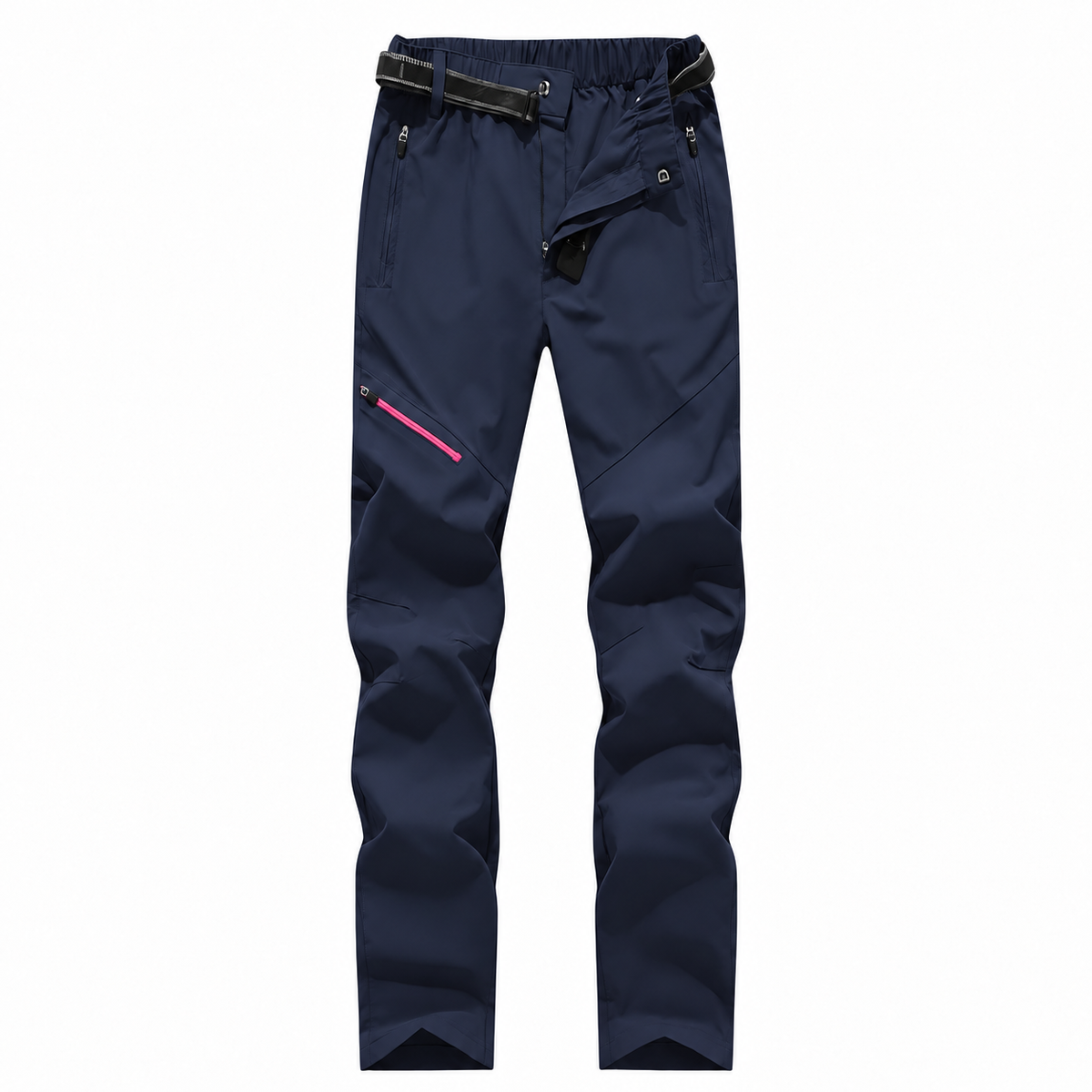 Pantalon randonnée femme grande taille bleu marine — packshot frontal