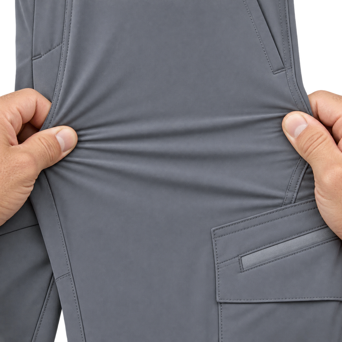 Tissu stretch du pantalon randonnée gris homme