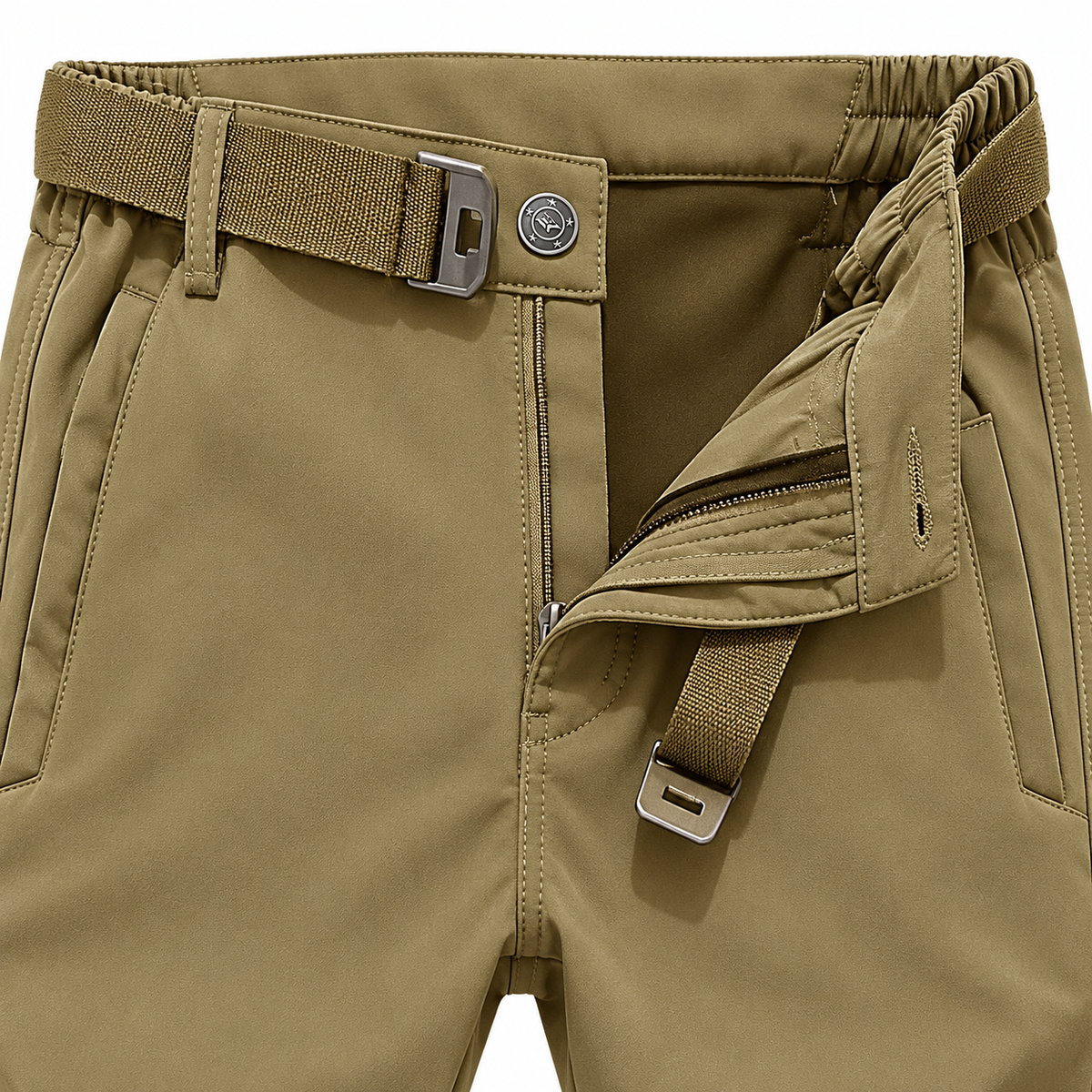 Ceinture intégrée réglable du pantalon randonnée marron homme