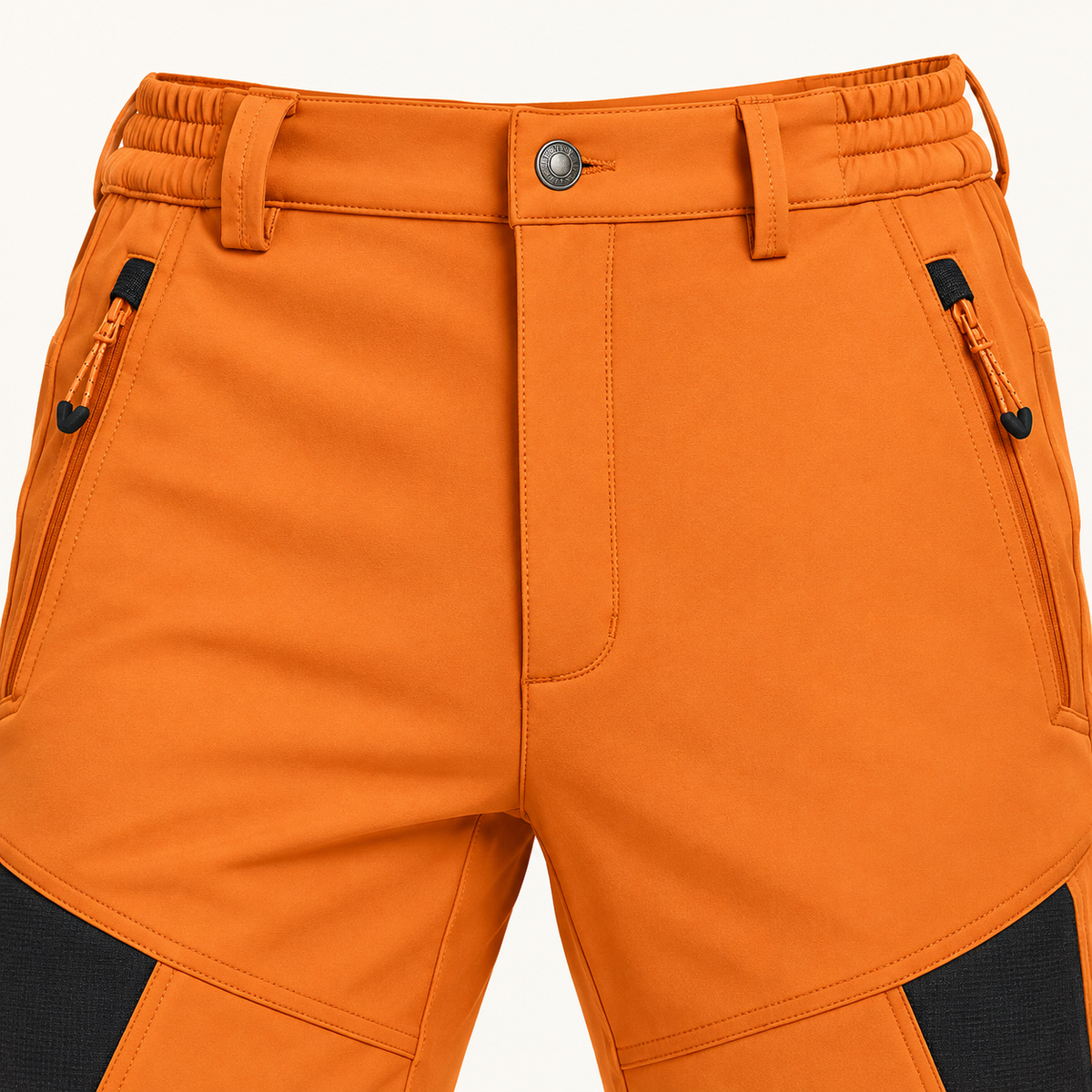 Ceinture élastiquée du pantalon randonnée raquette homme orange