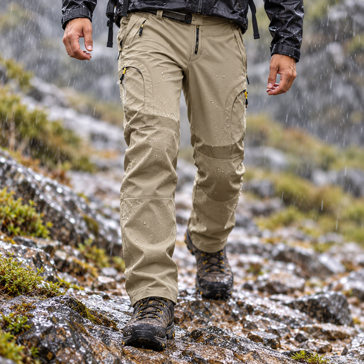 Déperlance du pantalon randonnée renforcé beige clair