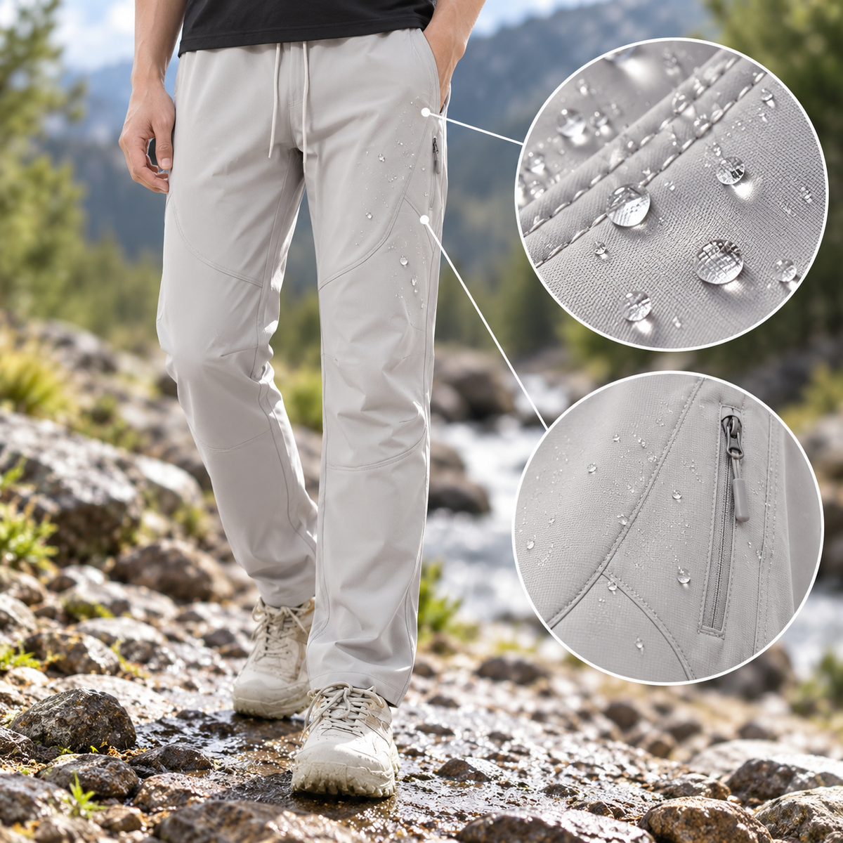 Déperlance du pantalon toile fine homme randonnée