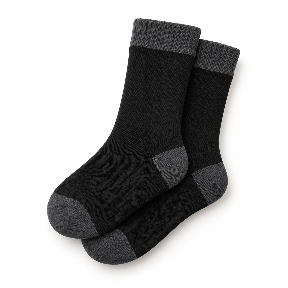 Chaussettes Randonnée Noires — Noir — Conversion Pliees