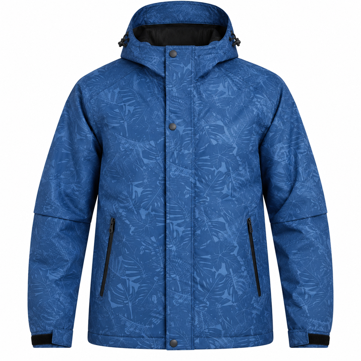 Veste randonnée printemps bleue – détail des poches zippées