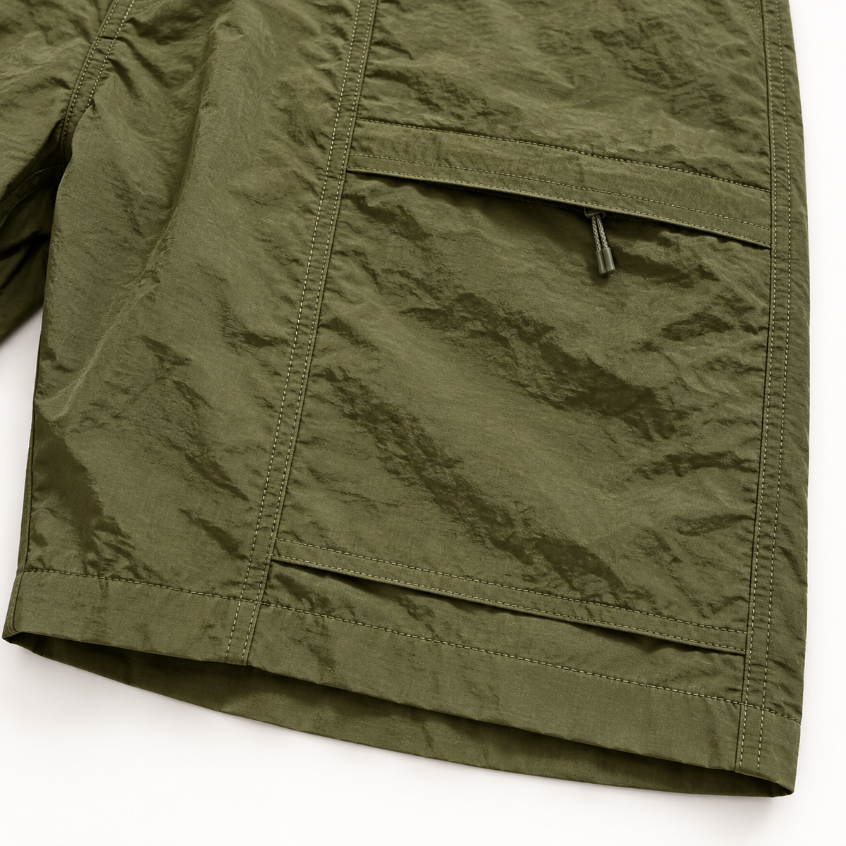 Short randonnée 10 ans vert – tissu et coutures