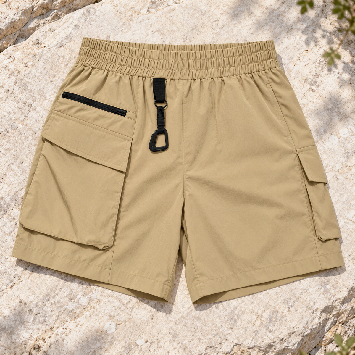Détails du short randonnée femme petite taille beige