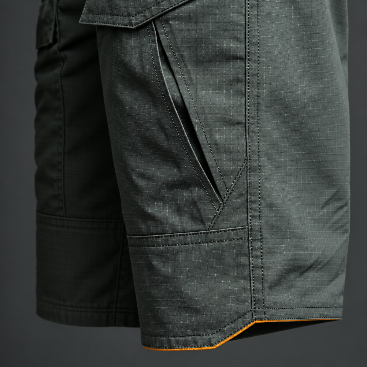 Toile ripstop et ourlet du short technique randonnée