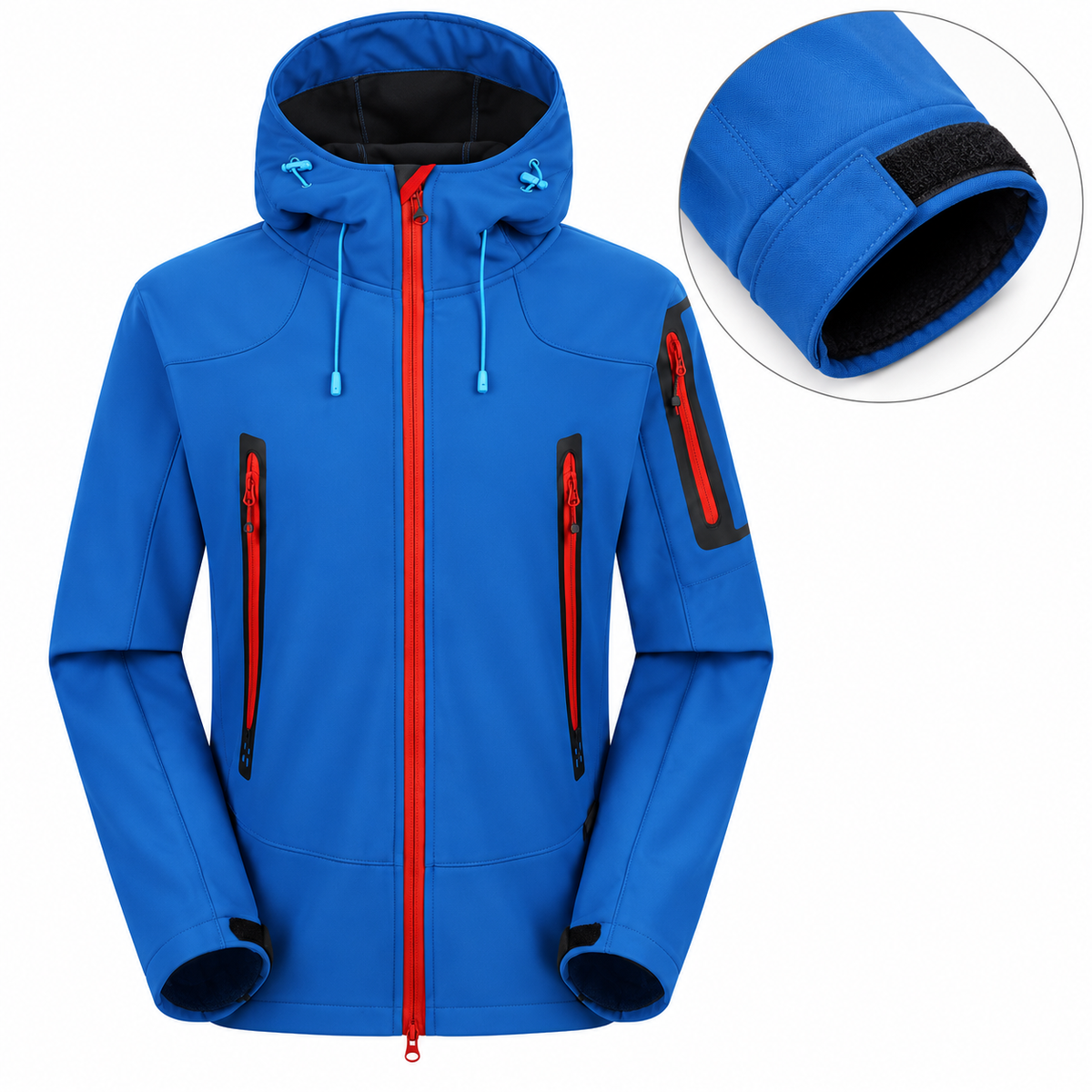 Veste coupe vent imperméable homme randonnée – détail poignet réglable