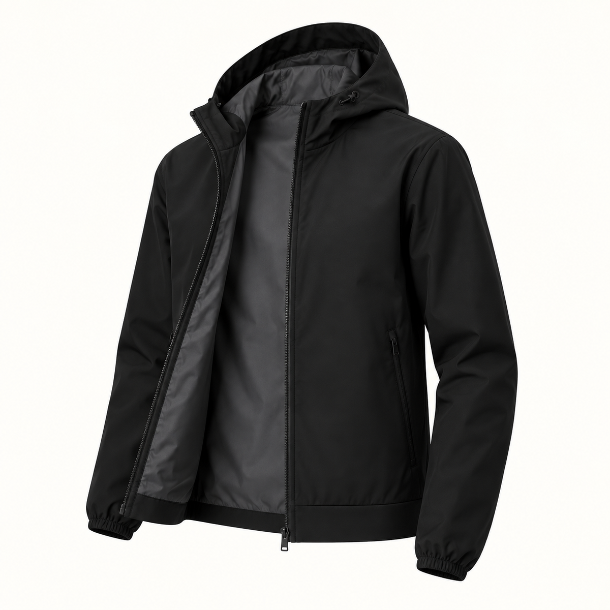 Veste de randonnée mi-saison homme noire – vue intérieure