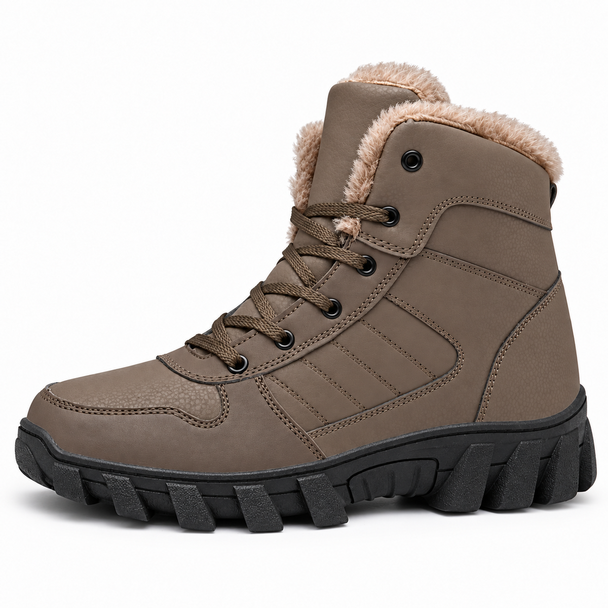 08b botte randonnee marron kaki profil