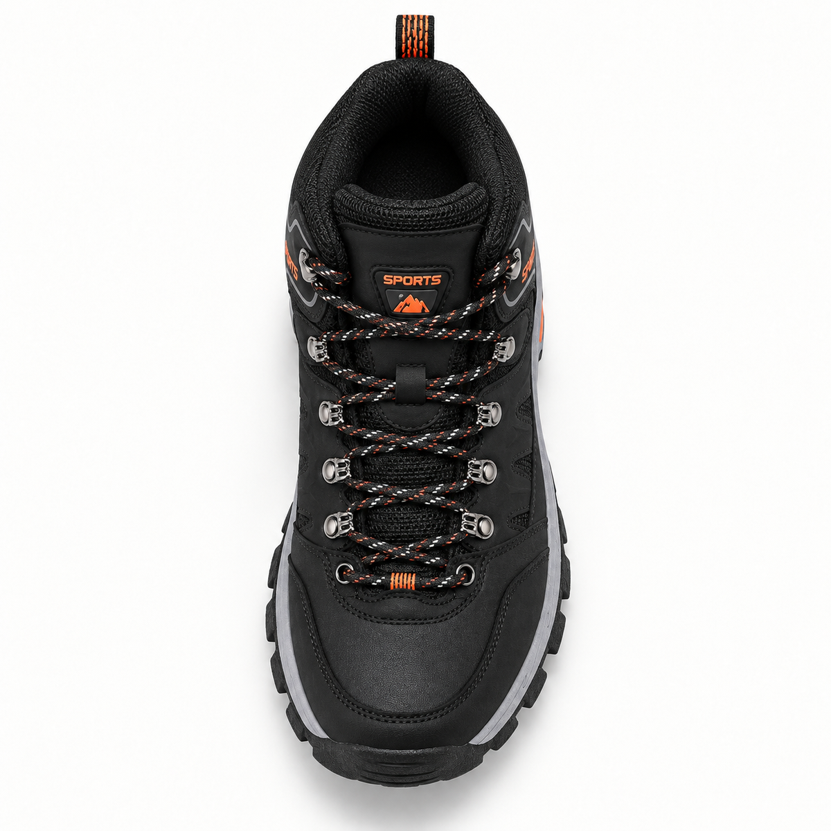 08b bottes caoutchouc randonnee noire vue dessus