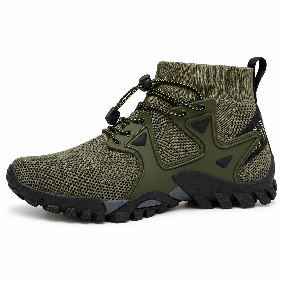 08b chaussure randonnee haute legere verte profil