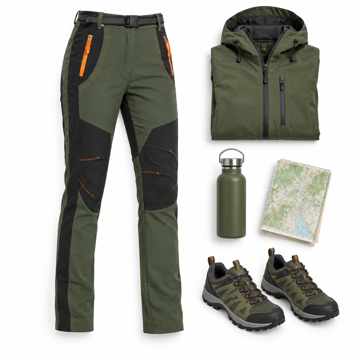 08b pantalon randonnee femme kaki equipement