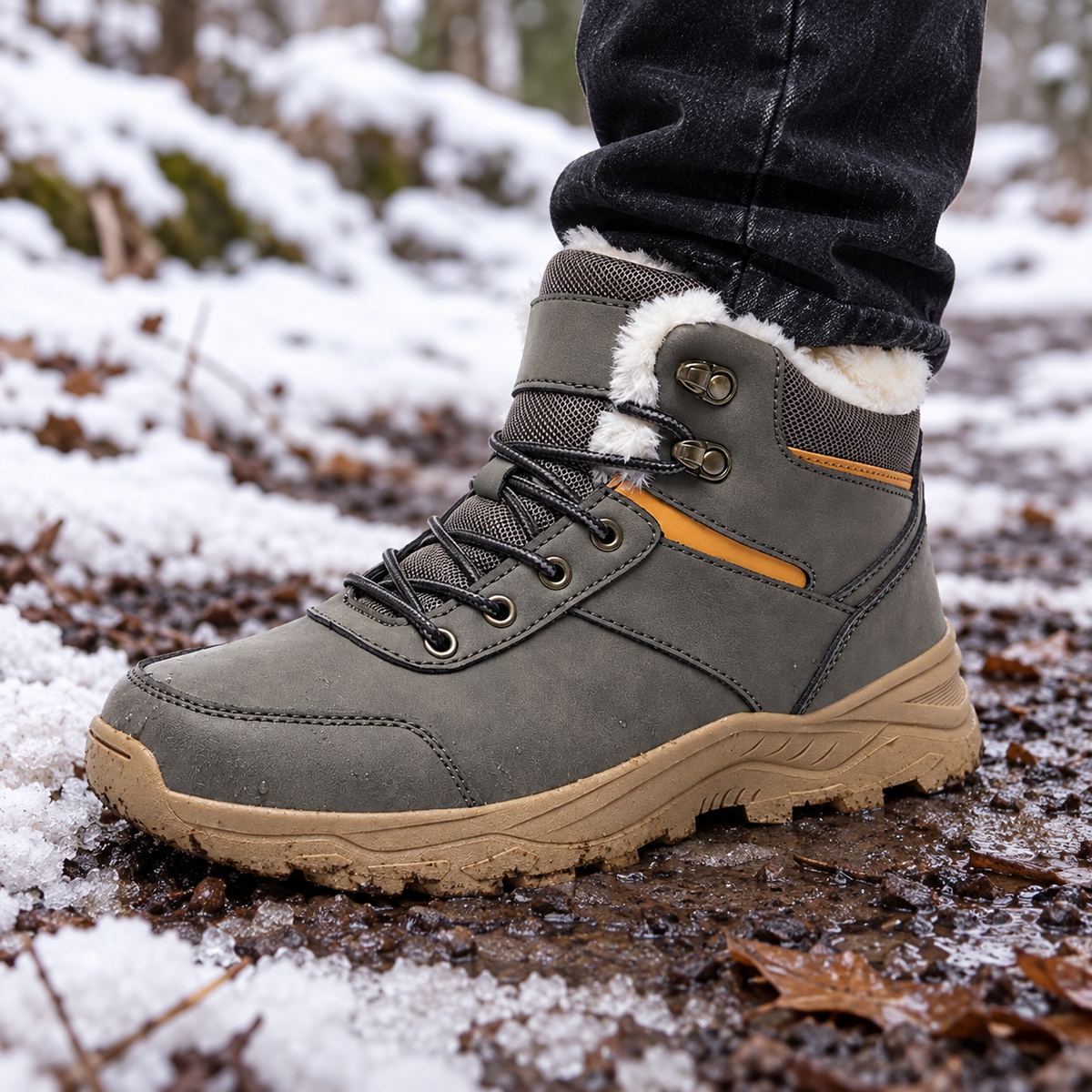 08c botte caoutchouc fourree homme contact neige humide