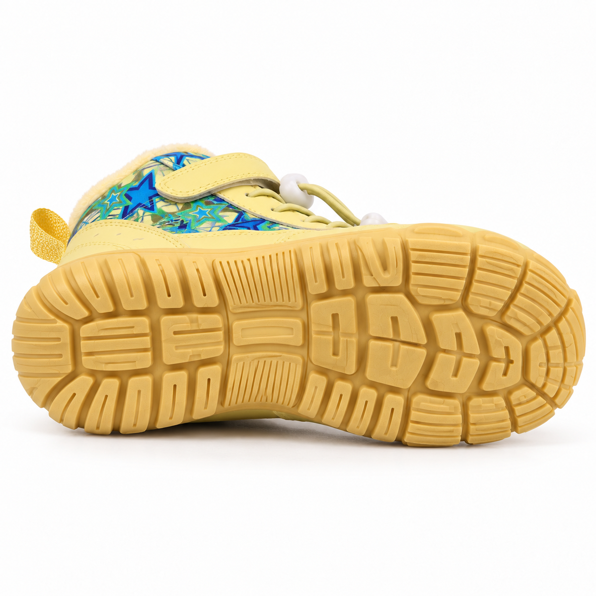 08c botte randonnee impermeable femme jaune semelle entiere couchee v2