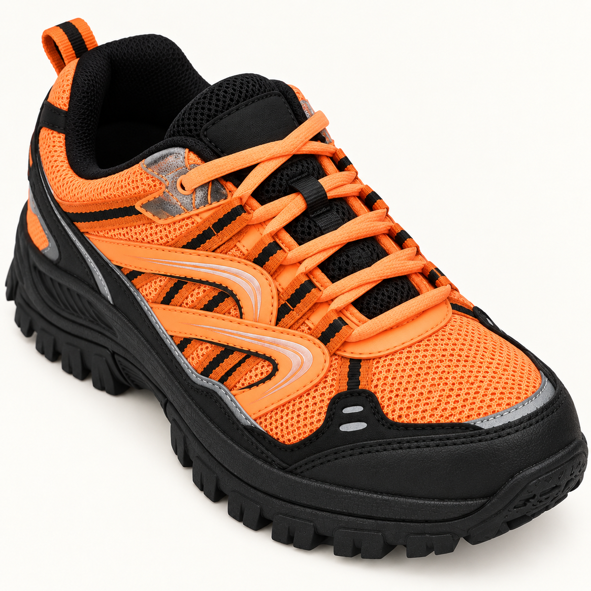 08c chaussure randonnee orange detail mesh lacage