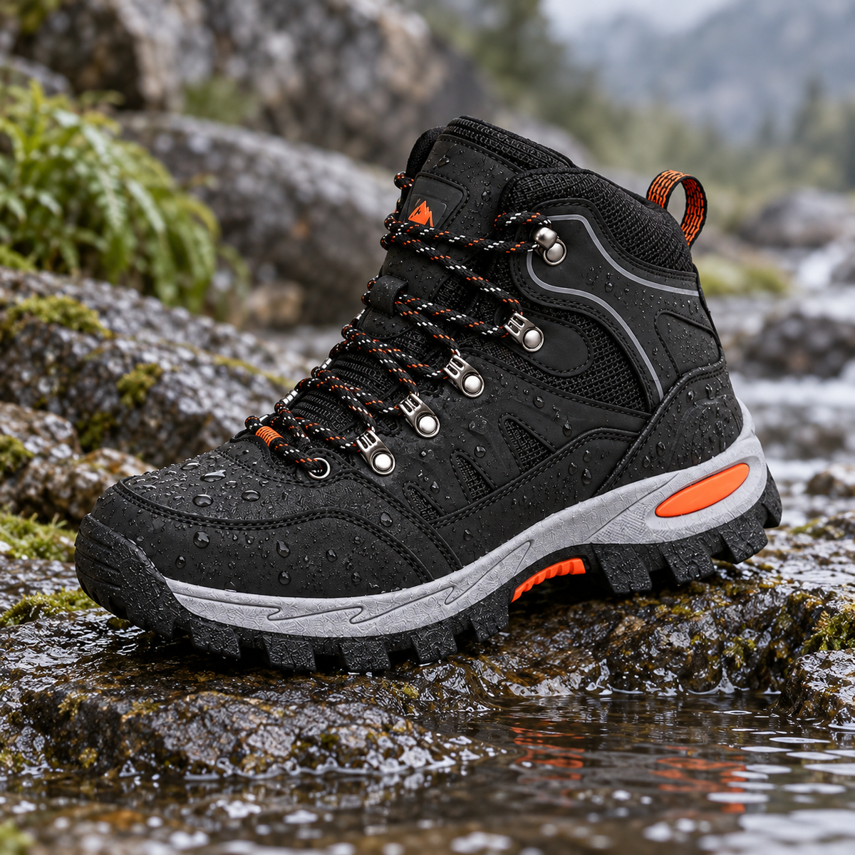 08d bottes caoutchouc randonnee noire contact humide