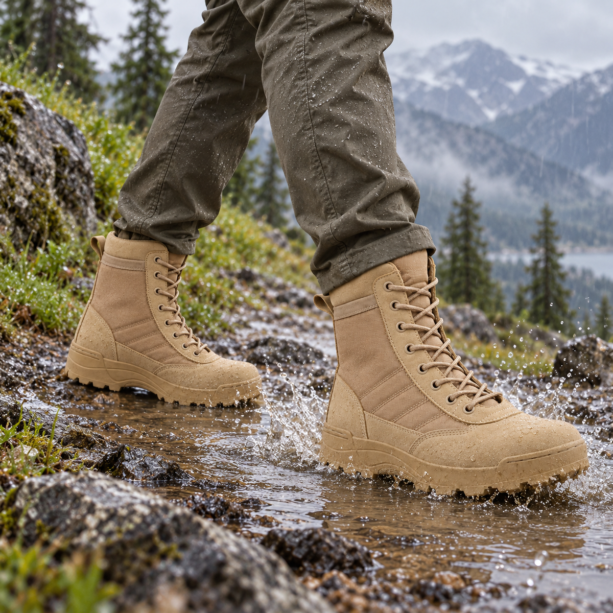08d bottes randonnee impermeables homme sable pluie deux pieds