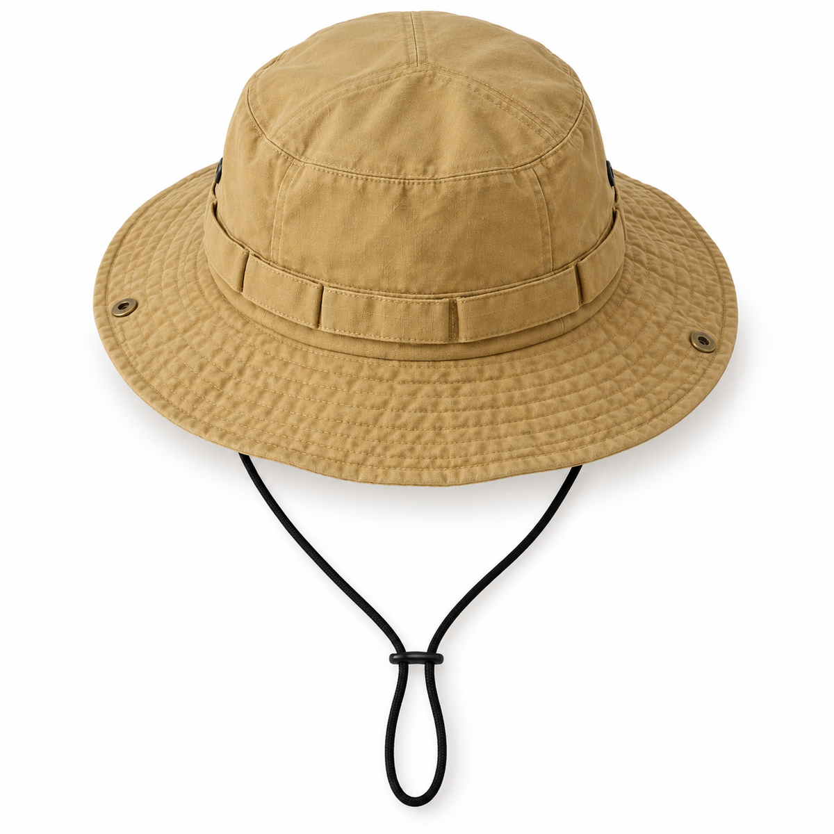 Chapeau de randonnée coton kaki – vue du dessus