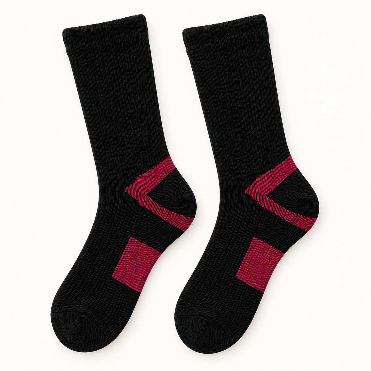 Chaussettes de randonnée noir et rouge – dessus