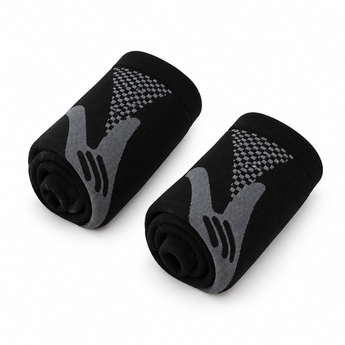 Chaussettes de randonnée adulte noir – roulées