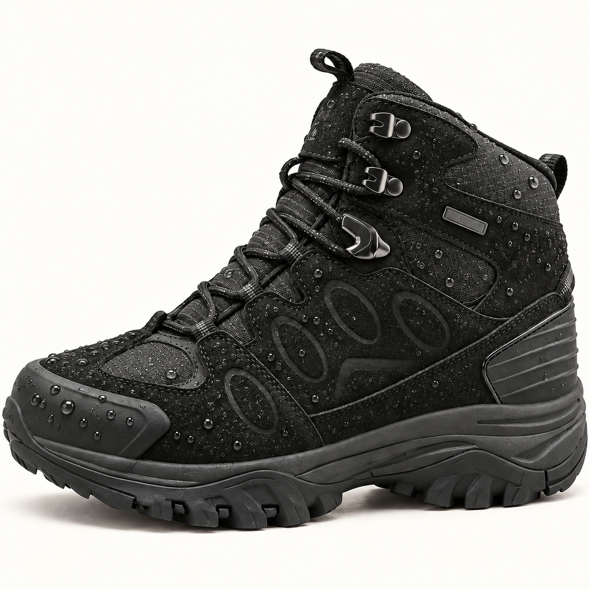 Chaussure chaude imperméable randonnée noire – gouttelettes sur la tige