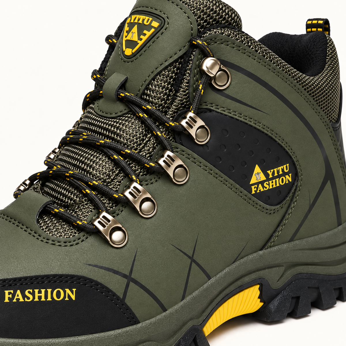 Chaussure randonnée homme hiver imperméable verte – renfort avant