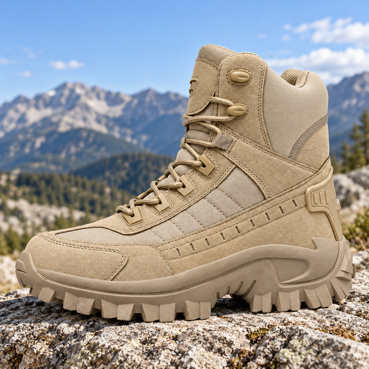 09 chaussure randonnee homme militaire beige rocher