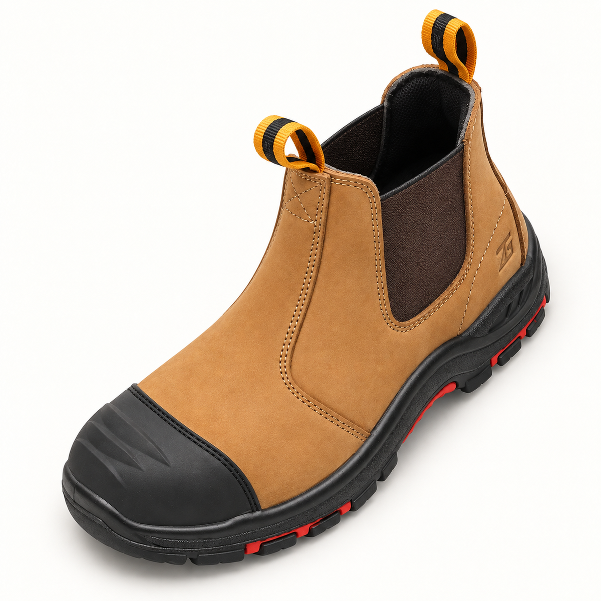 Chaussure randonnée nubuck marron clair – ouverture et tirants vue dessus