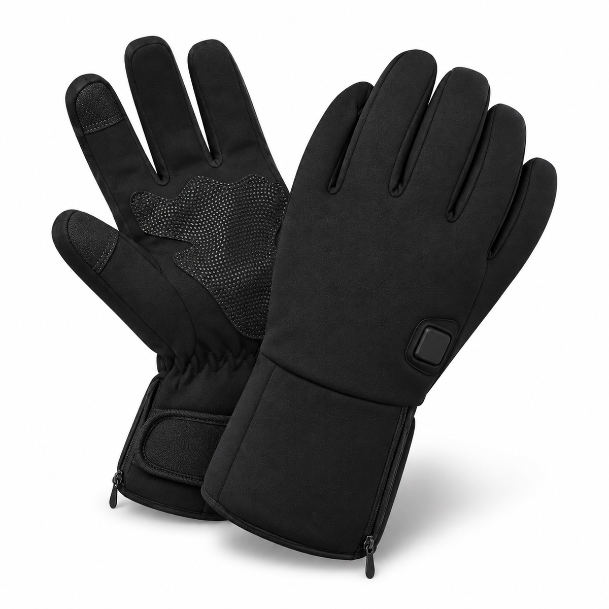 Gants de ski chauffants femme noirs – paire croisée