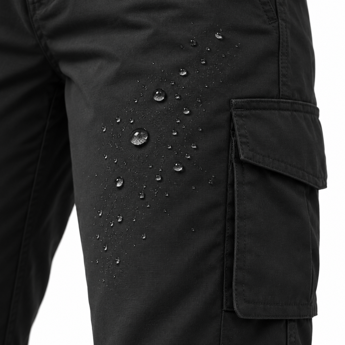 Pantalon 3/4 randonnée femme noir — tissu déperlant