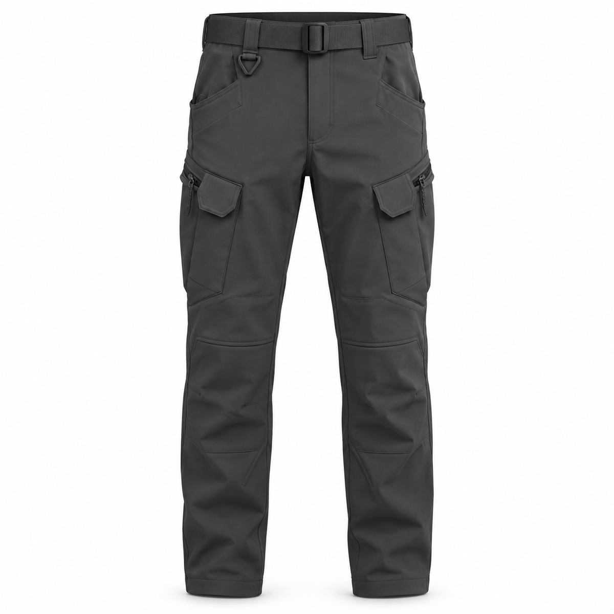 Pantalon cargo randonnée homme gris foncé – vue de face sur fond blanc