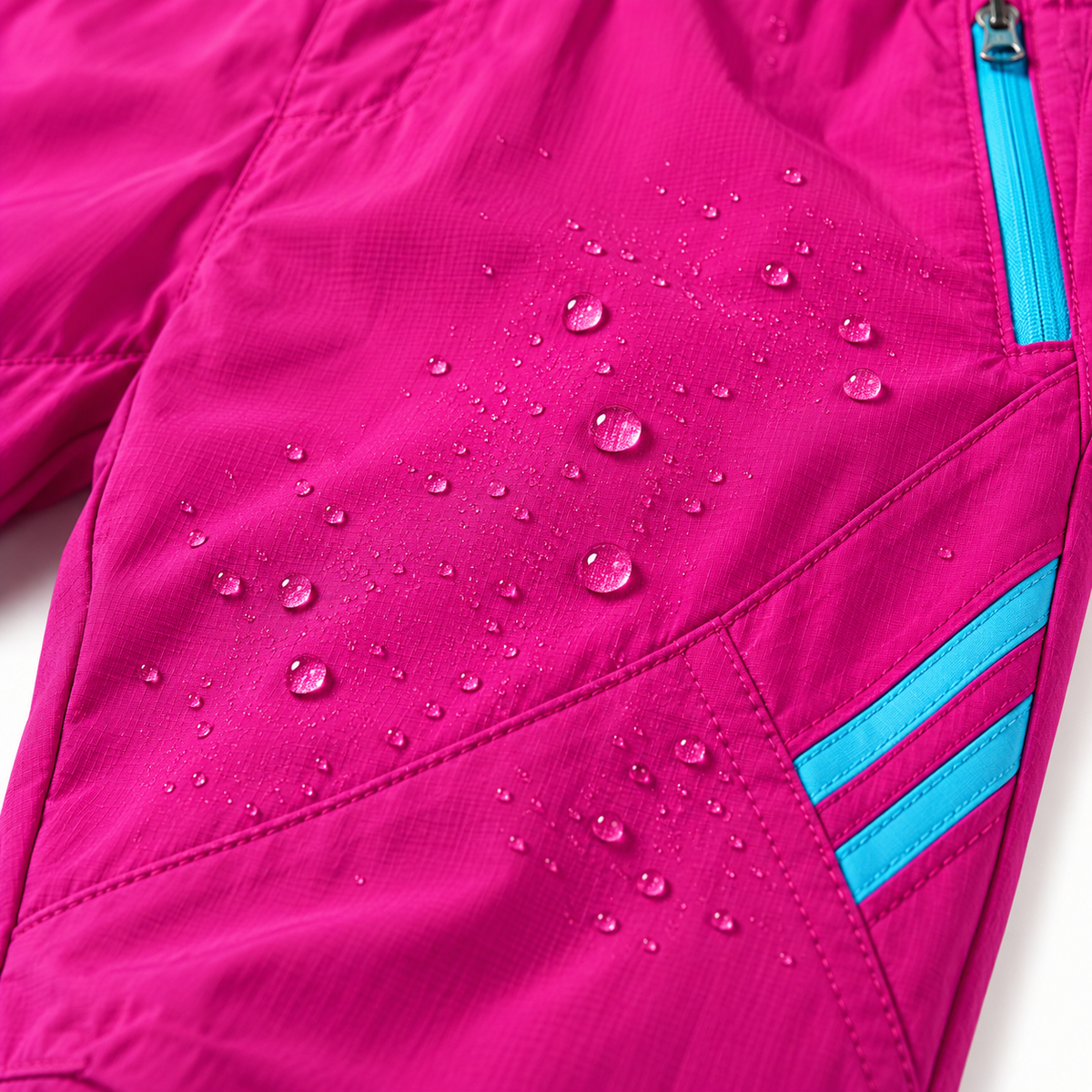 Pantalon de randonnée rose — tissu déperlant avec gouttes d’eau