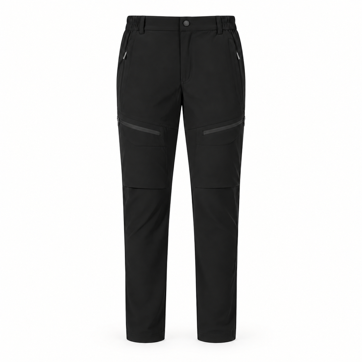 Pantalon léger randonnée femme noir – vue de face sur fond blanc