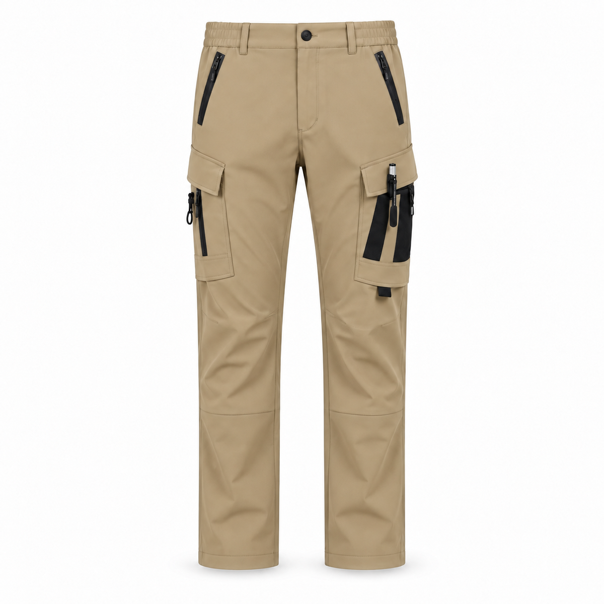 Pantalon randonnée automne homme beige — packshot frontal