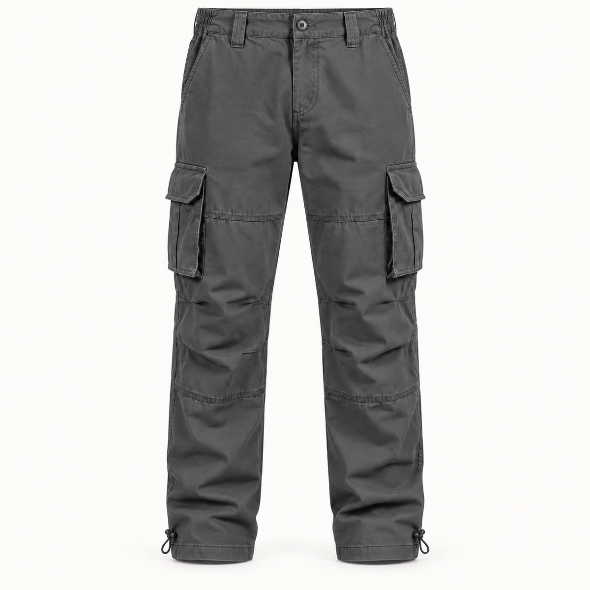 Pantalon randonnée coton homme gris foncé – vue de face sur fond blanc