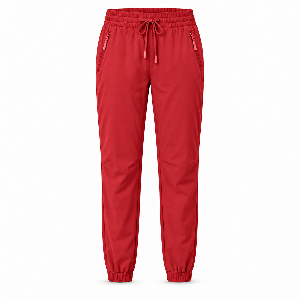 Pantalon randonnée déperlant femme rouge – vue de face sur fond blanc