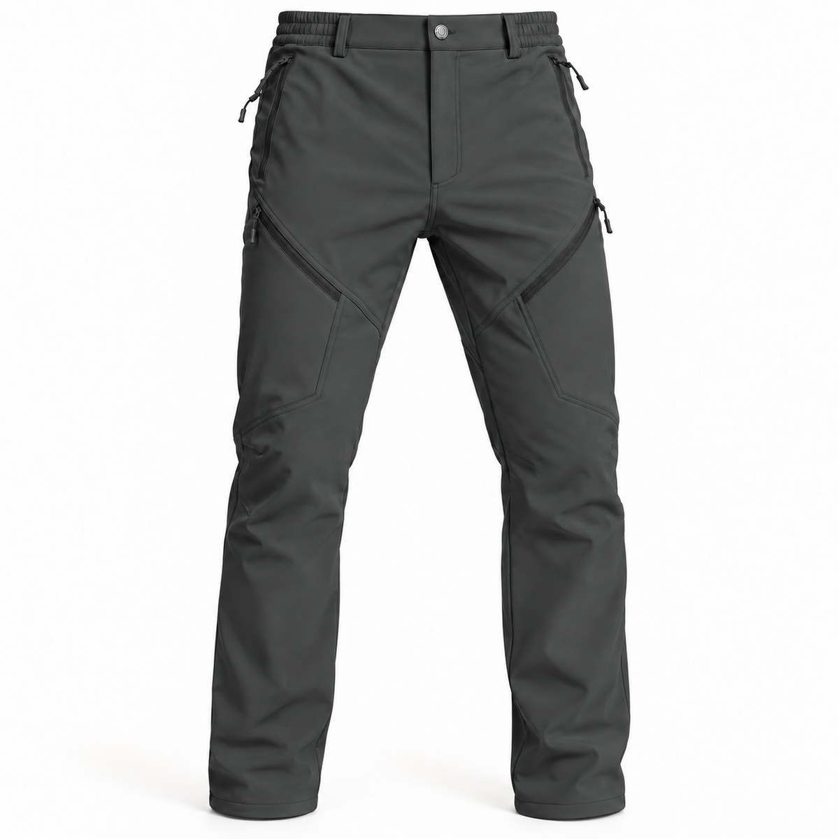 Pantalon randonnée déperlant homme gris foncé – vue de face sur fond blanc