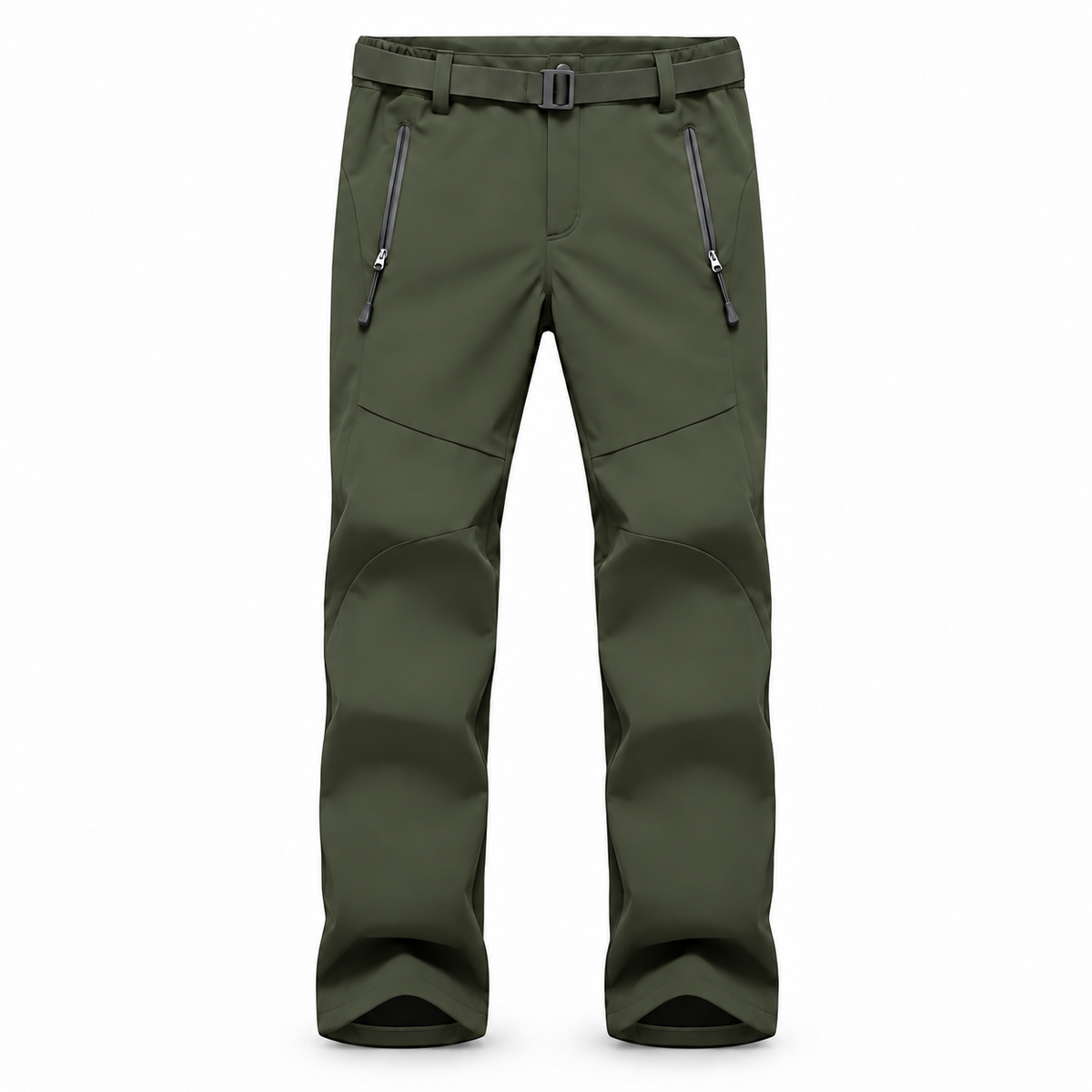 Pantalon randonnée femme large vert olive — packshot frontal
