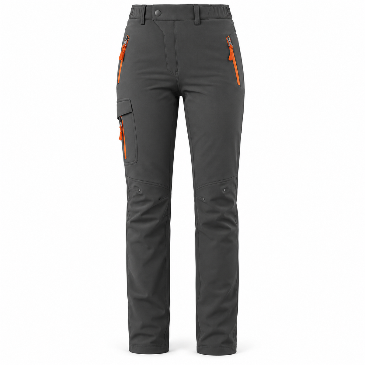Pantalon de randonnée femme taille haute gris – vue de face sur fond blanc