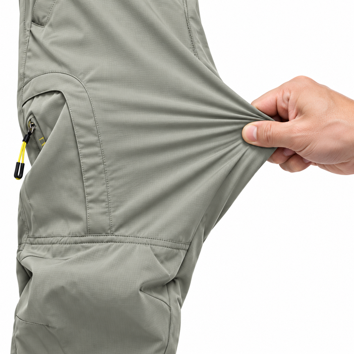 Pantalon randonnée homme large gris — tissu stretch