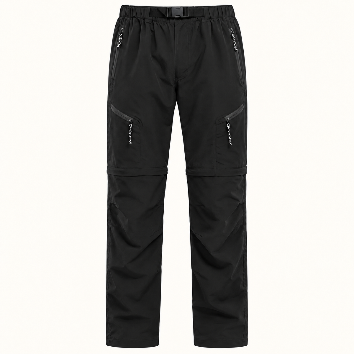 Pantalon randonnée modulable femme noir vue de face