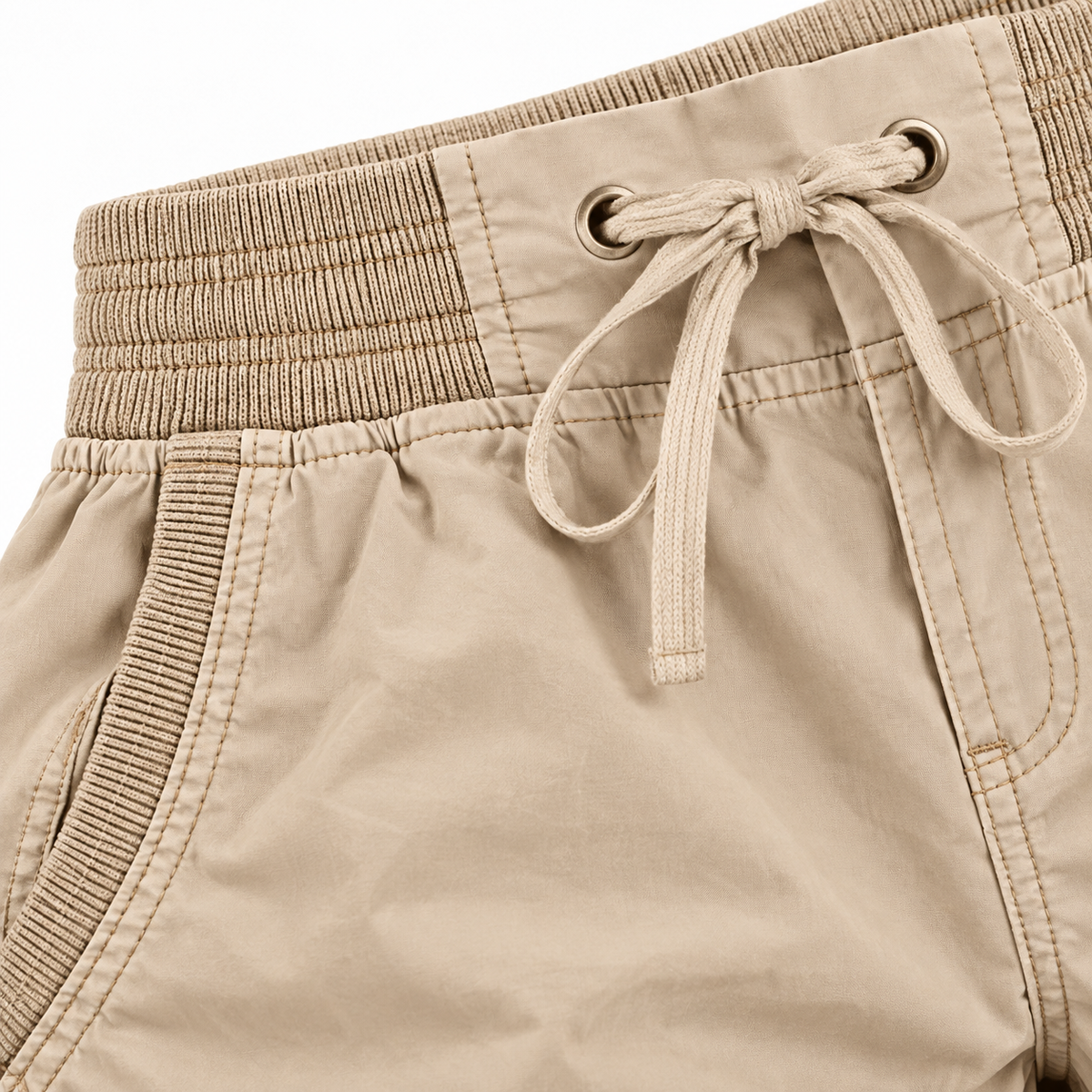 09 short randonnee femme grande taille beige tissu coutures