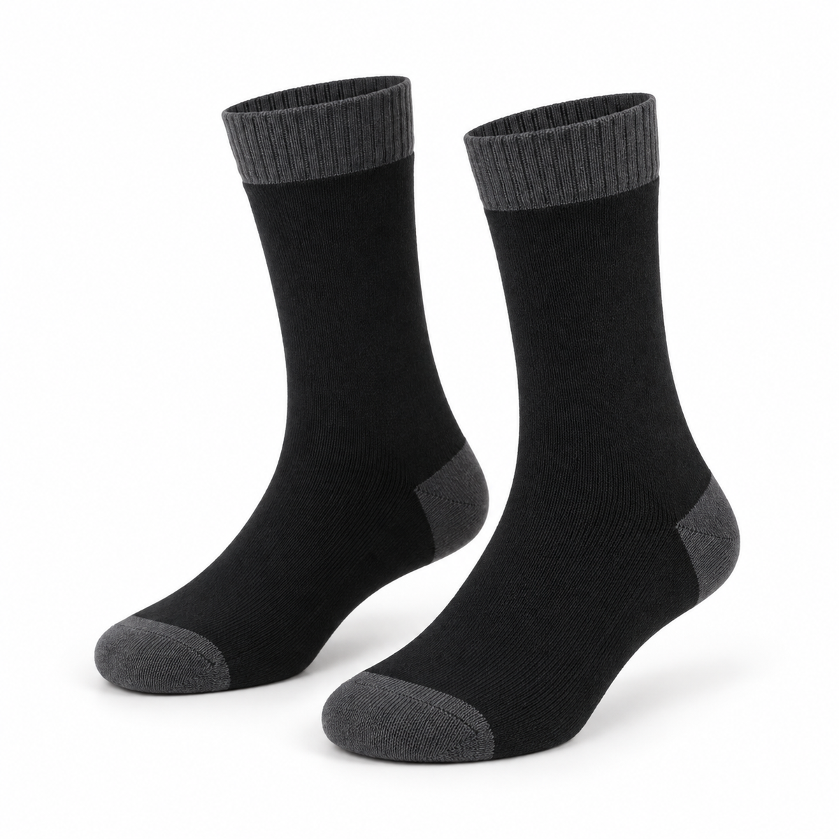 Chaussettes Randonnée Noires — Noir — Conversion Trois Quarts Oppose